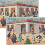 Jux/Humor - Toilettenhäuschen Damen/Herren mechanische Karte ca. 1920