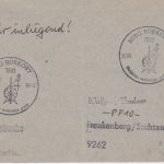 DDR - Burg Borkowy Spinnrad Handwerbestpl. Postsache n. Frankenberg 1988