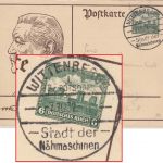 DR - Wittenberge Stadt d. Nähmaschinen Handwerbestpl. Ganzsache 1932