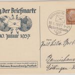 DR - Tag der Briefmarke SST Gößnitz (Kr. Altenb.) 10.1.37 Sonderkarte/Drucksache