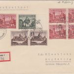 DR - Tag der Briefmarke SST Posen 7.1.40 Einschreibebrief n. Magdeburg