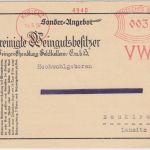 DR - Vereinigte Weingutbesitzer 3 Pfg. AFS Drucksachenkarte Koblenz 1928