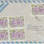 Argentinien - 5x0,10 A. Weinlesefest Luftpostbrief i.d. SCHWEIZ San Carlos 1986