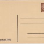 DR - 1. Tag der Briefmarke 1936 3 Pfg. Privatganzsache ungebraucht