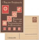 DR - 1. Tag der Briefmarke 1936 3 Pfg. Privatganzsache ungebraucht