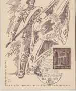 DR - Tag der Briefmarke 1941 Sonderkarte Soldat m Fahne SST Braunschweig 12.1.41
