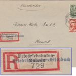 FZ/Württemberg - Friedrichshafen-Fischbach Einschreibebrief n. Manzell 1948