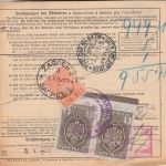 DR - Wangen (Allgäu) Gebühr bezahlt Selbstbucher Paketkarte n. JUGOSLAWIEN 1937