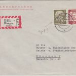 BRD - Wangen apt. Tagesstempel Einschreibebrief n. München 1962