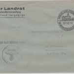 DR - Friedland (iserbeg.) Wallensteinschloss 1943 Handwerbestpl. Dienstbrief