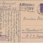 DR - "Altstoff ist Rohstoff" + "Faßt Kohelnklau" 6 Pfg. Ganzsache München 1943