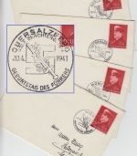 DR - 12 Pfg. 52. Geburtstag AH 4 Briefe mit versch. SST 1941