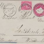 Ägypten - 5 Mill. Pyramiden Ganzsache + Zusatz Alexandrien - Leutkirch 1904