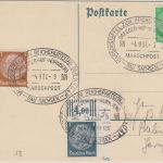 DR - Dresden Hof Nürnberg Marschpost Reichsparteitag 1937 SST Karte n. Berlin