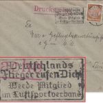 DR - Deutschlands Flieger rufen Dich Masch.werbestpl. Drucksache Berlin 1936