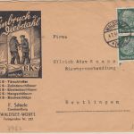DR - Waldshut 1936 illustr. Firmenkuvert (Einbruch/Diebstahl) n. Reutlingen