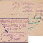 DDR - Berlin-Weissensee 1966 Kämpft für den Frieden 30 Pfg. AFS Ortsbrief