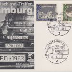 BRD - Hamburg 1963 100 J. SPD 3. Deutschlandtreffen Sonderkarte + SST