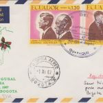 Ecuador - 1,30 $. Kennedy/Adenauer u.a. Luftpostbrief/LH-Erstflug Guayaquil 1967