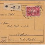 DR - 10 M. Queroval Paketkarte Ulm 2 - Stetten 1922