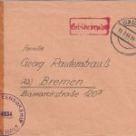 All.Bes. - Ulm-Söflingen 11.3.46 Gebühr bezahlt Ra1 Zensurbbrief n. Bremen