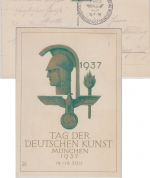 DR - Tag der Deutschen Kunst 1938 amtl. Festpostkarte SST München + Frankatur !!