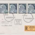 Österreich - 4x4 S. 100 J. Parlamentsgebäude Einschreibebrief/FDC ESST Wien 1983