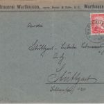 DR - Warthausen 18. DEZ 25 K1 Firmenbrief (Brauerei) n. Stuttgart