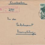 FZ/Württ. - 84 Pfg. Freimarke Einschreibebrief Biberach - Ravensburg 1948