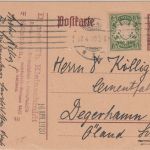 Bayern - 15 Pfg. Hupp/Freistaat Ganszache + 5 Pfg. Wappen n. SCHWEDEN 17.4.20