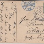 DR - Metz 3 Postsammelstelle 1915 seltener Tagesstpl. Neujahrskarte n. Halle