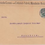 DR - 5 Pfg. Germania Perfin "R.G.C.F." Ortsbrief Mannheim 1907