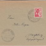 DR - Frankfurt (Oder) Kurmarkschau Bauer Arbeiter Soldat SST Brief 1937