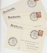 DR - Berlin Fahrbares Postamt Tag d. Briefmarke 1938 3 versch. SST Drucksachen