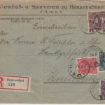 DR-Infla - 100 M. Queroval u.a. Einschreibebrief Hankensbüttel - Knesebeck 1923