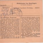 DR - Stupferich ü. Karlsruhe Poststelle I Paketkarte n. Saal (Els.) 1042