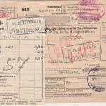 DR - München 3 1934 Gebühr bezahlt Selbstbucher-Paketkarte i.d. SCHWEIZ