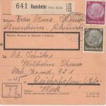 DR - Auenheim ü. Kehl Poststelle I Paketkarte n. Reichshofen