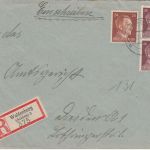 DR - 2x15+24 Pfg. AH Einschreibebrief Waldenburg (Schlesien) - Dresden 1942