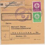 DR - 40+5 Pfg. Hkr. Dienst-Paketkarte Bräunsdorf ü. Freiberg (Sachs.) 1943