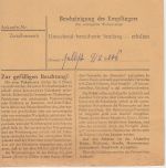 DR - 40+5 Pfg. Hkr. Dienst-Paketkarte Bräunsdorf ü. Freiberg (Sachs.) 1943