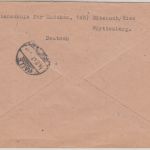 FZ/Württ. - Biberach 1947 Gebühr bezahlt Rpf. Ra2 Einschreibebrief n. Halle