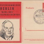Berlin - 8 Pfg. Bauten Ganzsache priv. Zudruck Wahl Bundespräsident SST 1959
