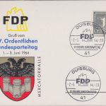 BRD - FDP XV. Ordentlicher Parteitag Sonderkarte SST Duisburg 1964