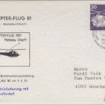 BRD - Bamberg Michelau Helicopter-Flug 81 Schmuckkuvert BM-Ausstellung 1981