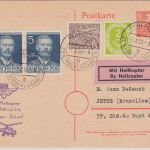Berlin - Mit Helicopter Rotterdam Brüssel Zuleitungspost GA-Zusatz 1953