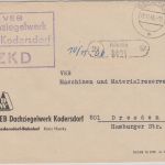 DDR - Niesky/Görlitz ZKD-brief Dachziegelwerk Kodersdorf n. Dresden 1966
