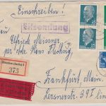 DDR - 50 Pfg. Ulbricht u.a. Eil-Einschreibebrief Glauchau - Frankfurt a/M 1963