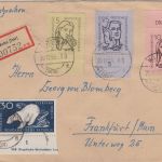 DDR - Menscherechte Satz u.a. Einschreibebrief Wutha - Frankfurt a/M. 1956