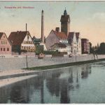 Baden-Württemberg - Pforzheim Enzpartie Strandbad farb. AK/Feldpost 1917